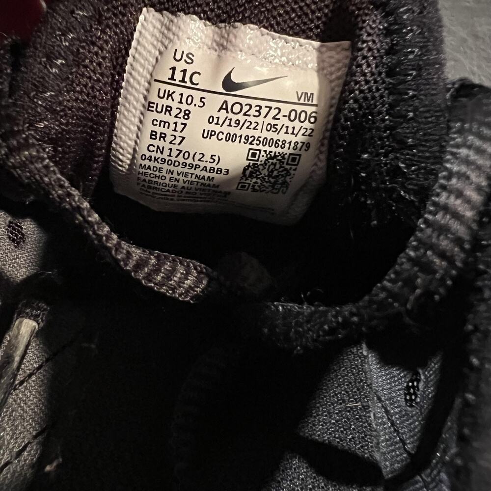 Nike Air Max 270 Shoes Kids Size 11C Black Triple Black Mesh AO2372-006 Sneakers - Picture 9 of 9